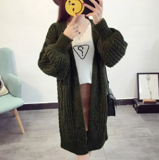 Latern Sleeve Long Knitted Poncho Cardigan for Women - keithfowlerclothing