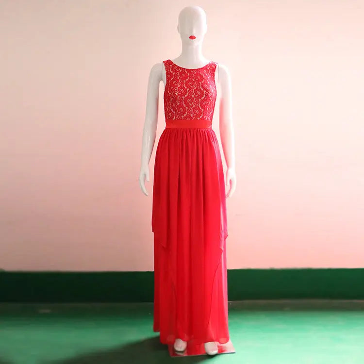 Lace spliced chiffon dress - keithfowlerclothing