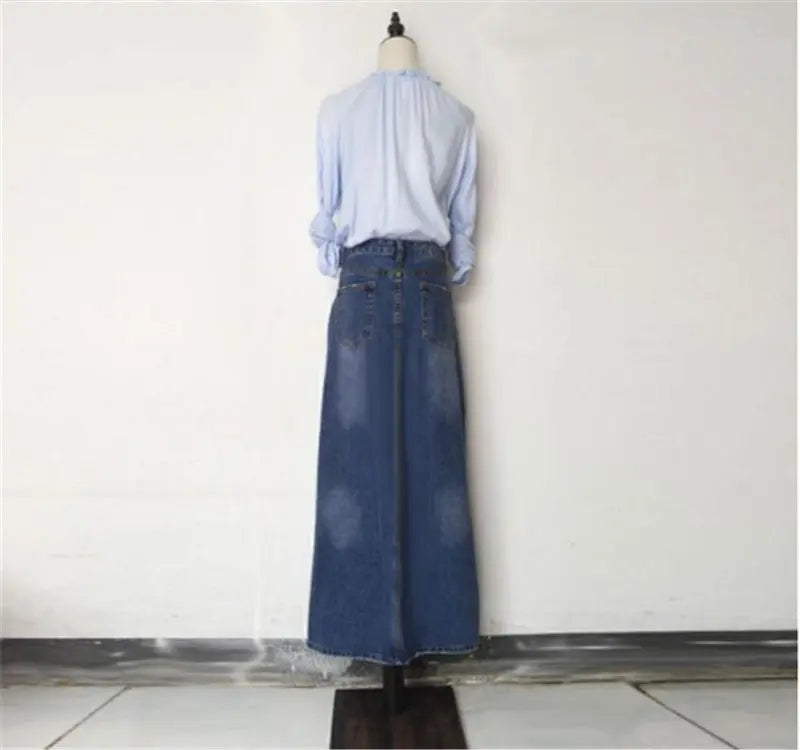 Wear Frayed Long Skirts Women's Long Skirts Denim Skirts - keithfowlerclothing