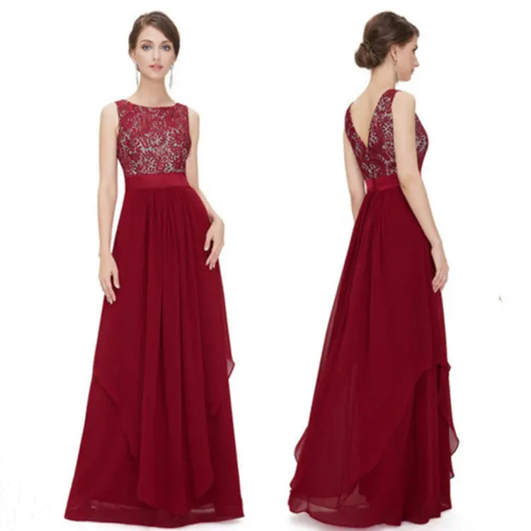 Lace spliced chiffon dress - keithfowlerclothing