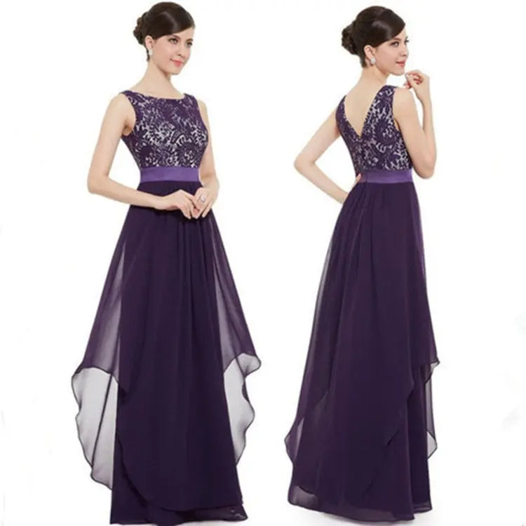 Lace spliced chiffon dress - keithfowlerclothing