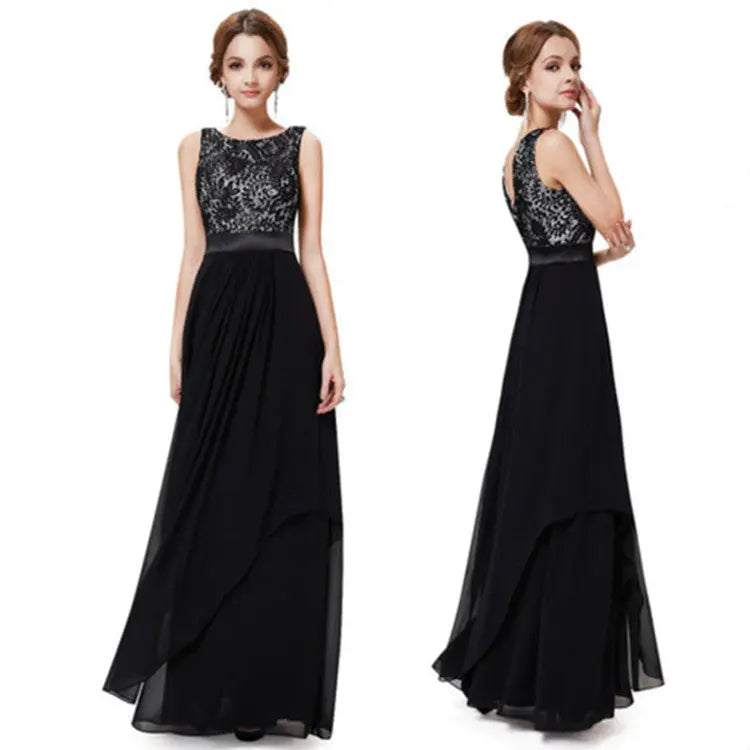 Lace spliced chiffon dress - keithfowlerclothing