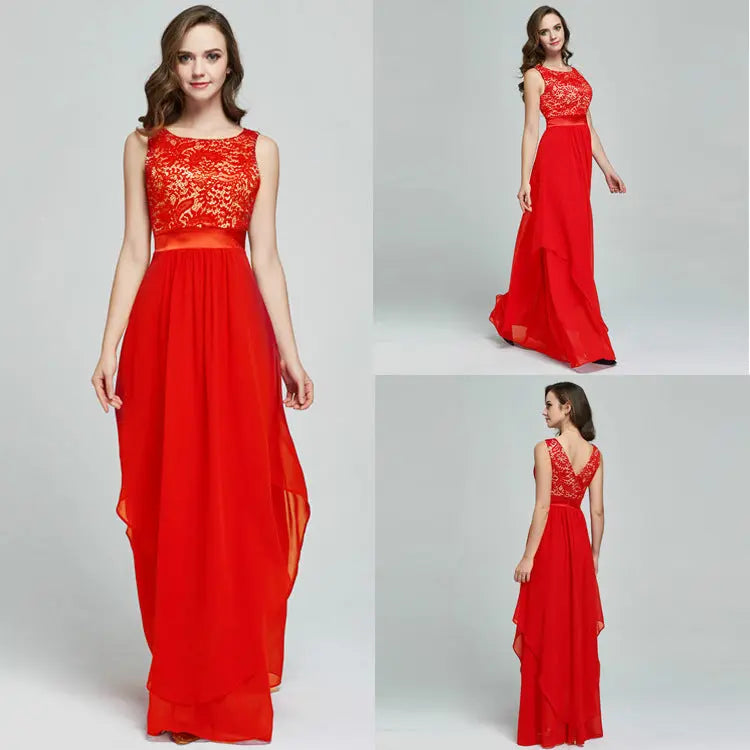 Lace spliced chiffon dress - keithfowlerclothing