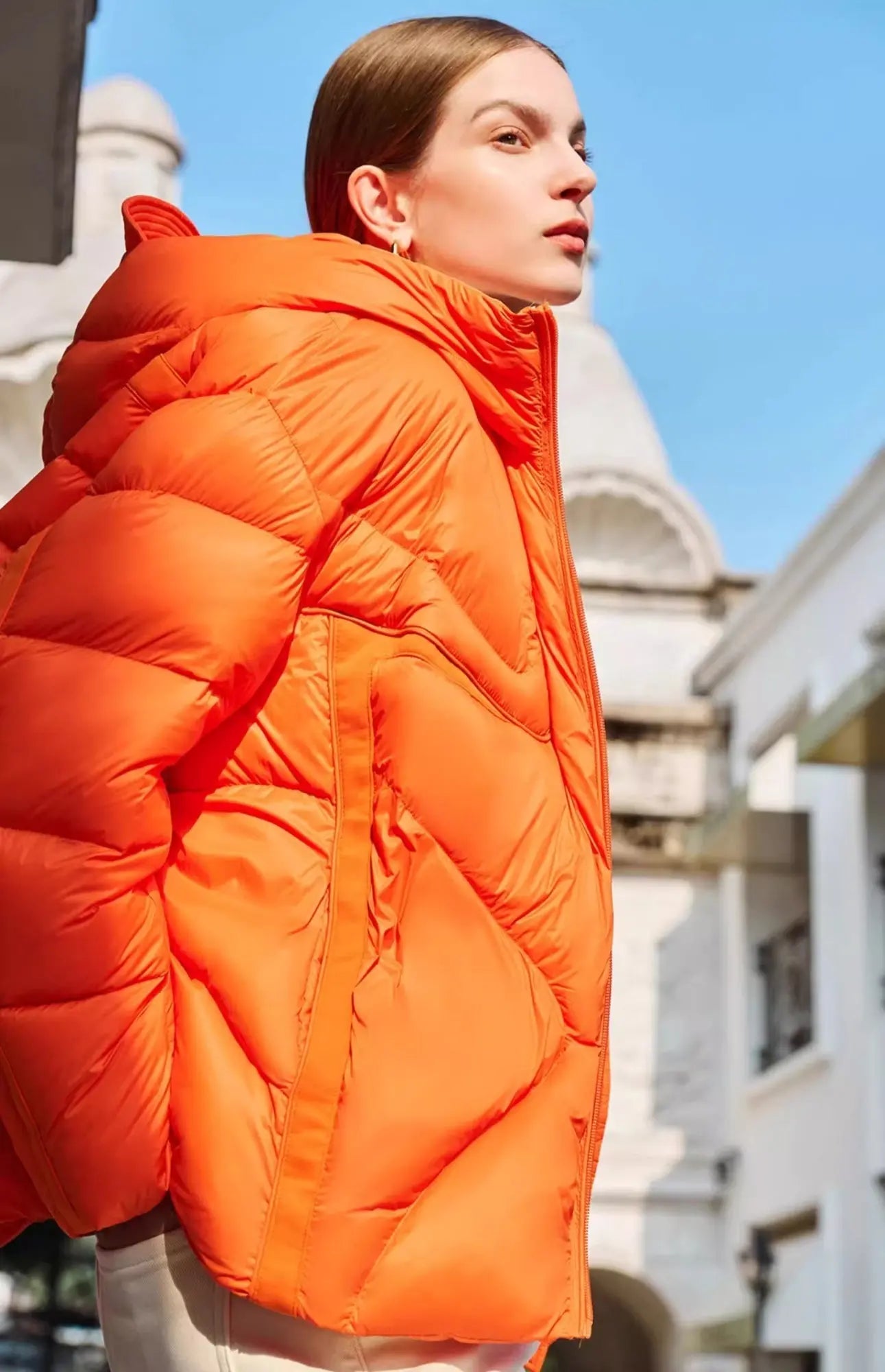 Short White Duck Down Hooded Down Jacket Women - keithfowlerclothing