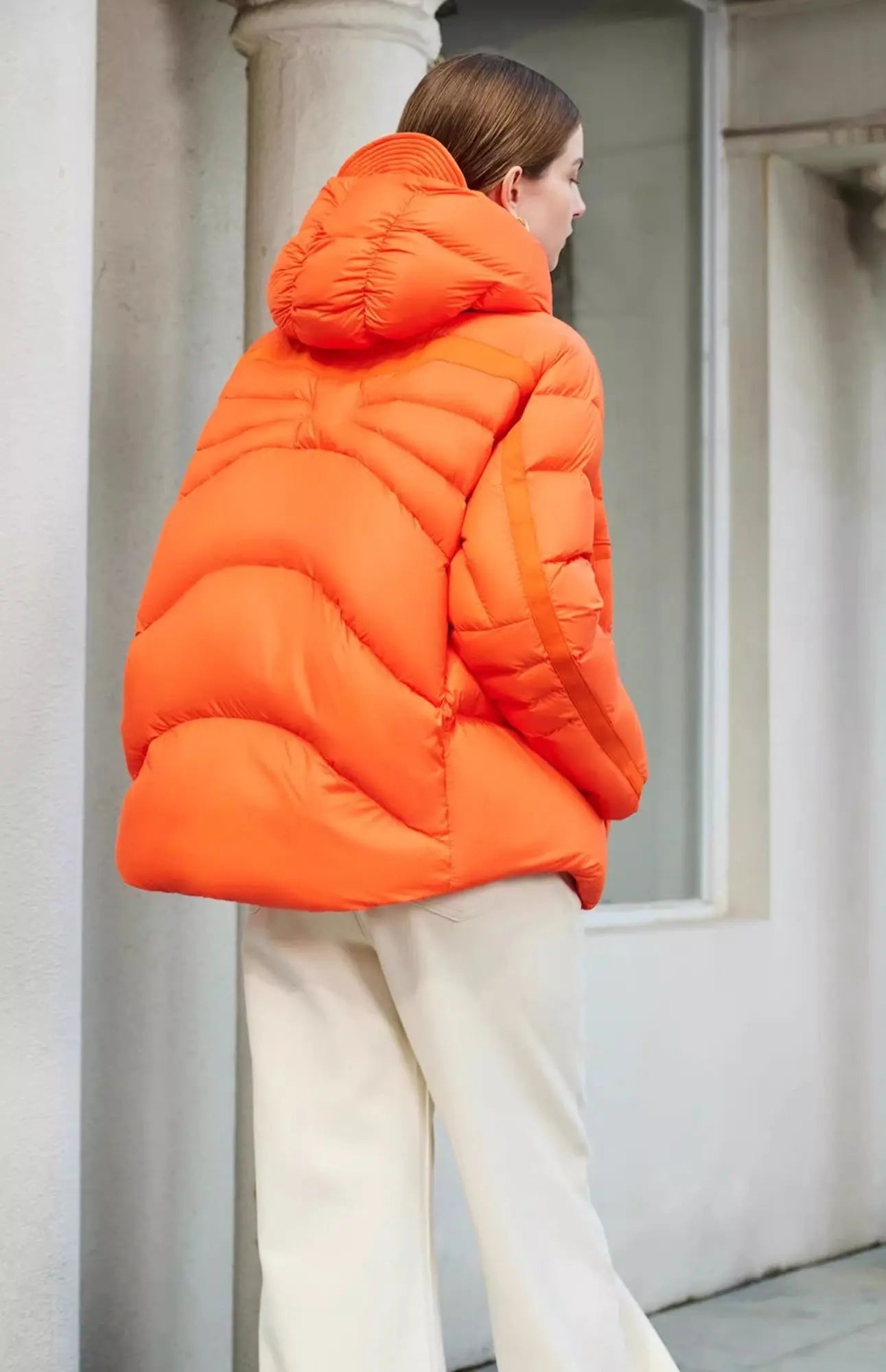 Short White Duck Down Hooded Down Jacket Women - keithfowlerclothing
