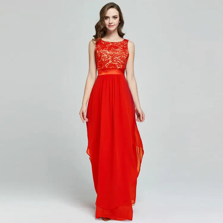 Lace spliced chiffon dress - keithfowlerclothing