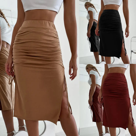 Ladies Skirts Women's Dresses Cross Drawstring Hips - keithfowlerclothing