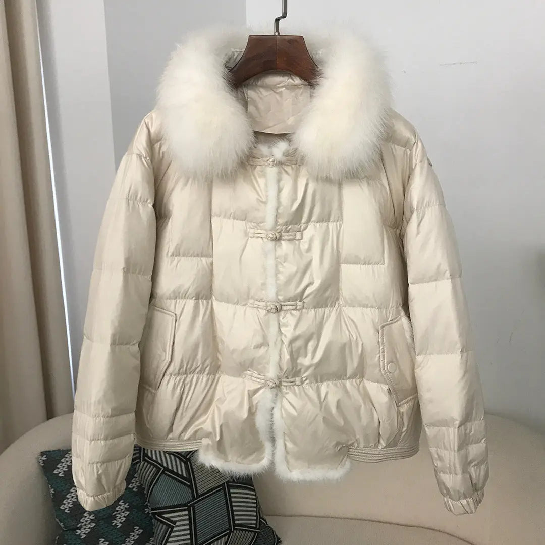 Down Jacket Short Loose Fashion Retro Patchwork Coat - keithfowlerclothing