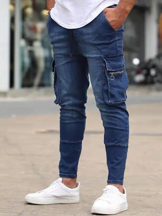 Men's trendy fashion all-match cargo jeans - keithfowlerclothing