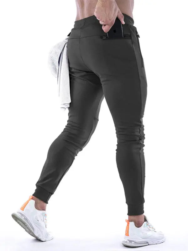 Men's fitness sports back hanging towel feet training pants - keithfowlerclothing