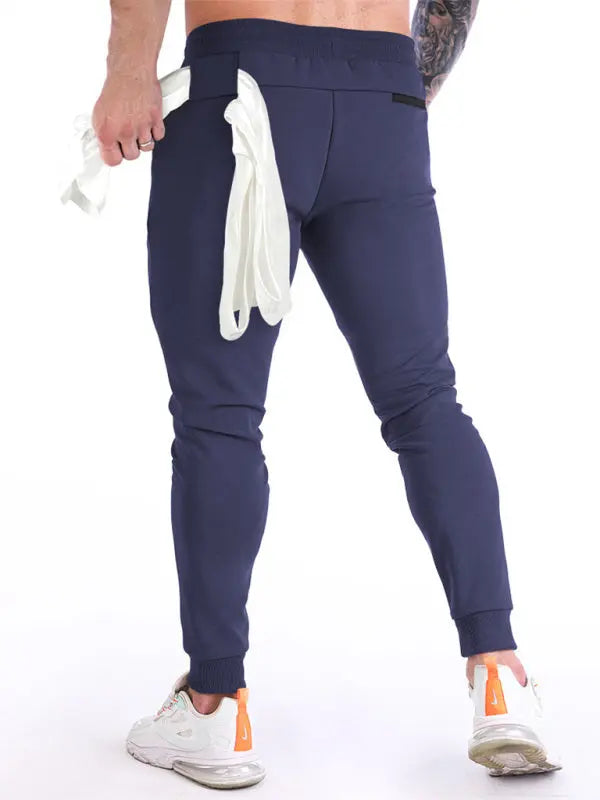 Men's fitness sports back hanging towel feet training pants - keithfowlerclothing