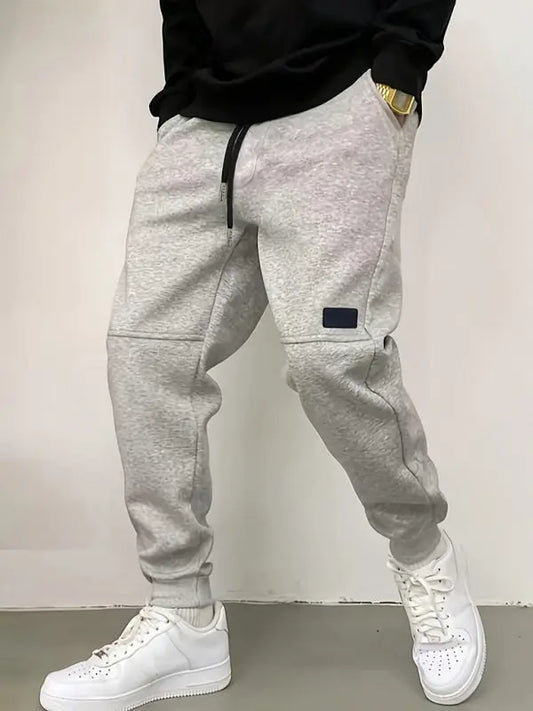 Men's new solid color casual cuff trousers - keithfowlerclothing